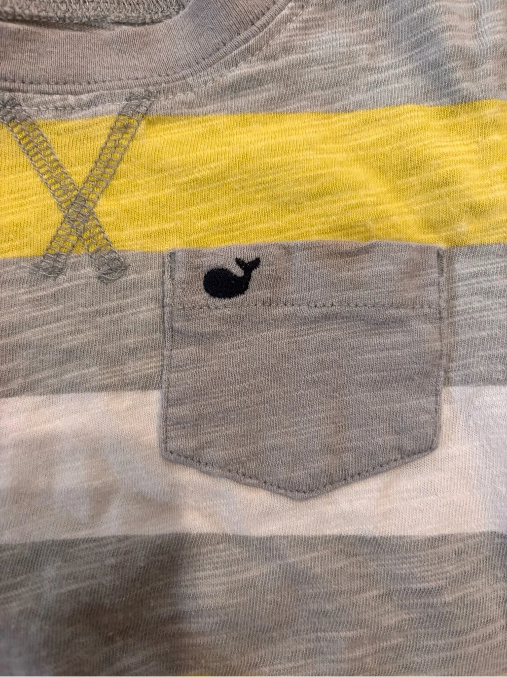 Carter's Grey, White & Yellow Striped Baby Romper